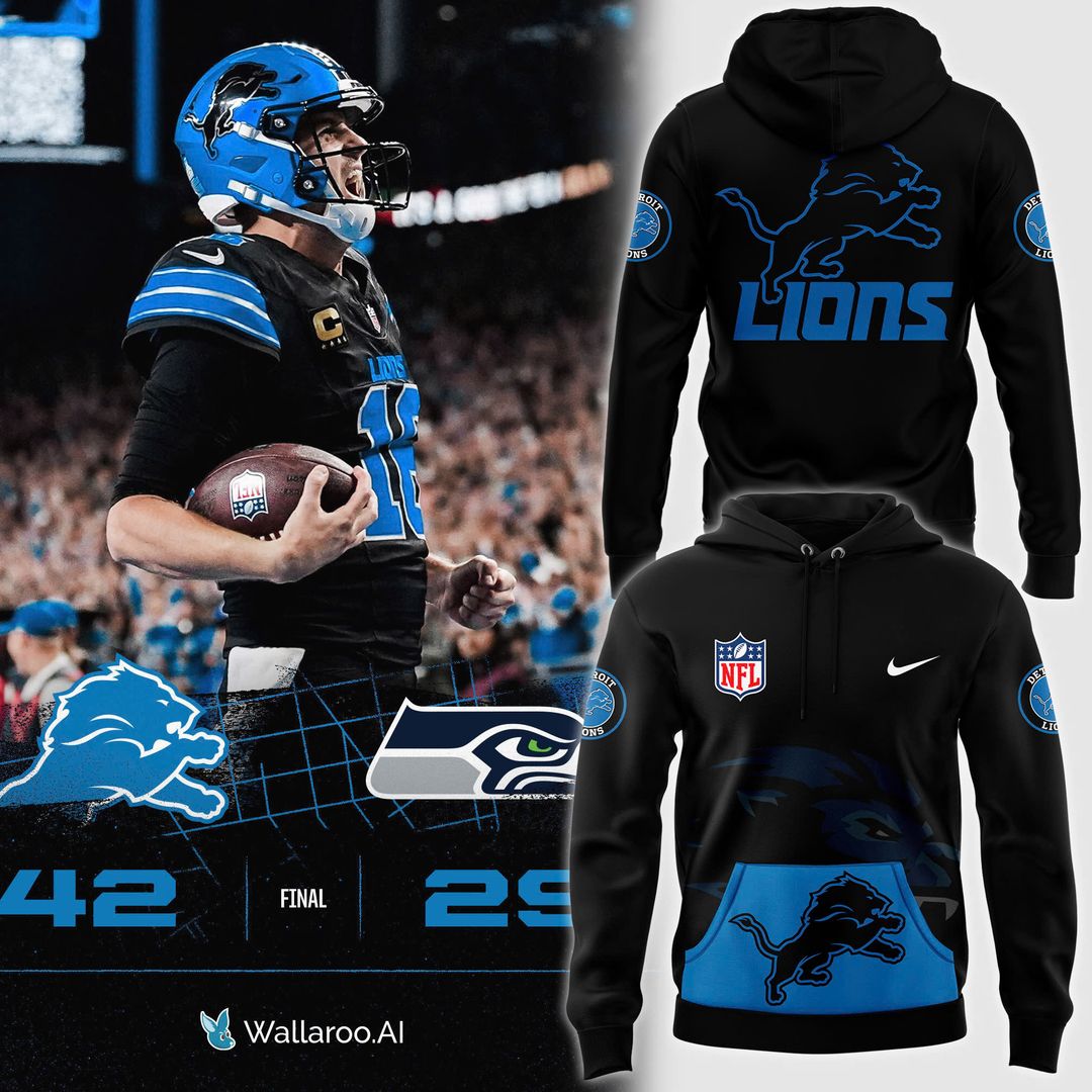 Men's Black Detroit Lions Alternate Helmet Pullover Hoodie - Famjoys Men's Black Detroit Lions Alternate Helmet Pullover Hoodie - Famjoys