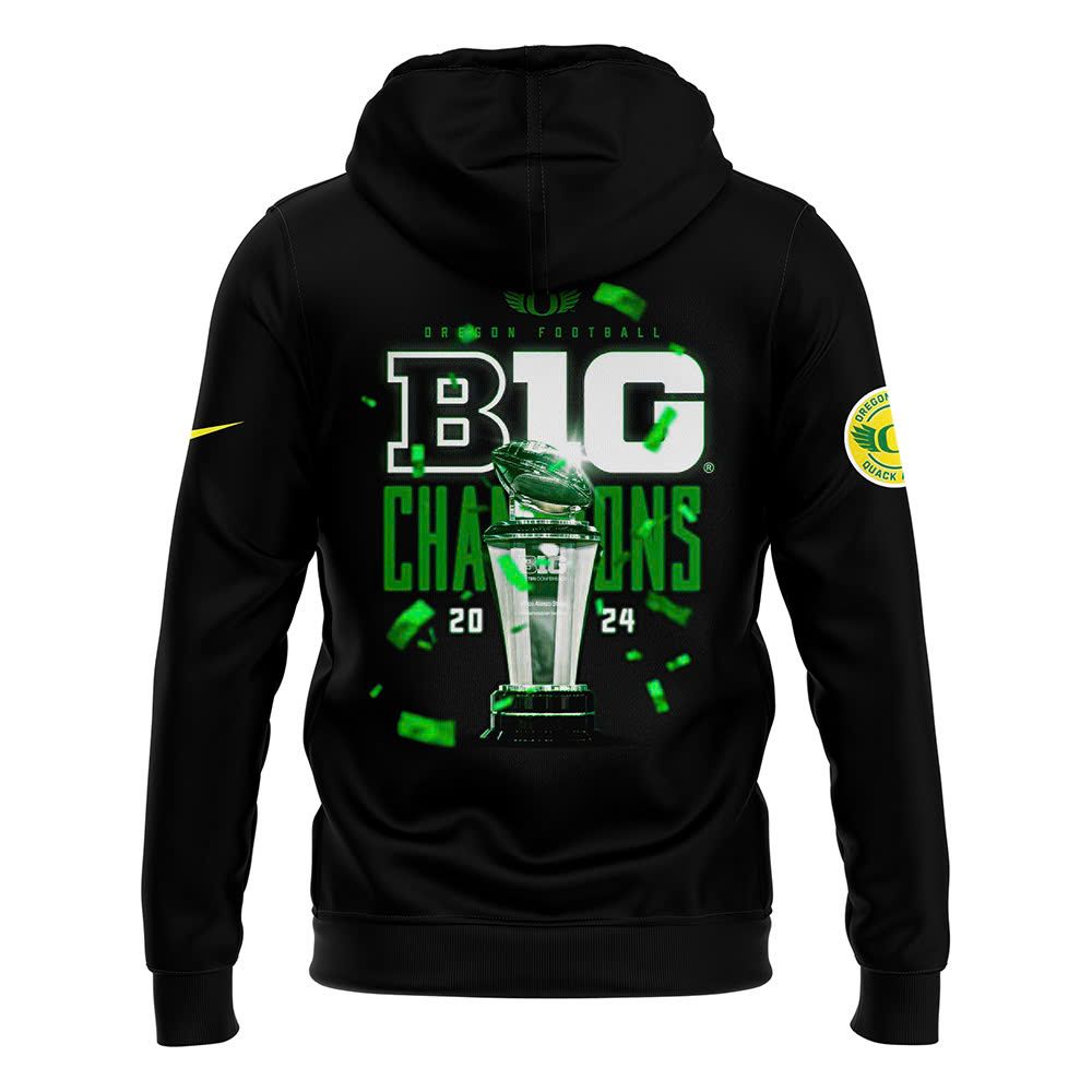 Men's Black Oregon Ducks 2024 Big Ten Football Conference Champions Hoodie - Famjoys Men's Black Oregon Ducks 2024 Big Ten Football Conference Champions Hoodie - Famjoys