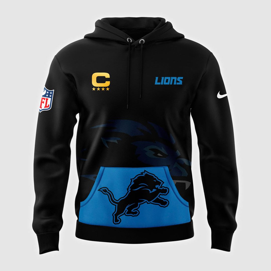 Men's Full Black Detroit Lions Alternate Helmet Pullover Hoodie - Famjoys Men's Full Black Detroit Lions Alternate Helmet Pullover Hoodie - Famjoys