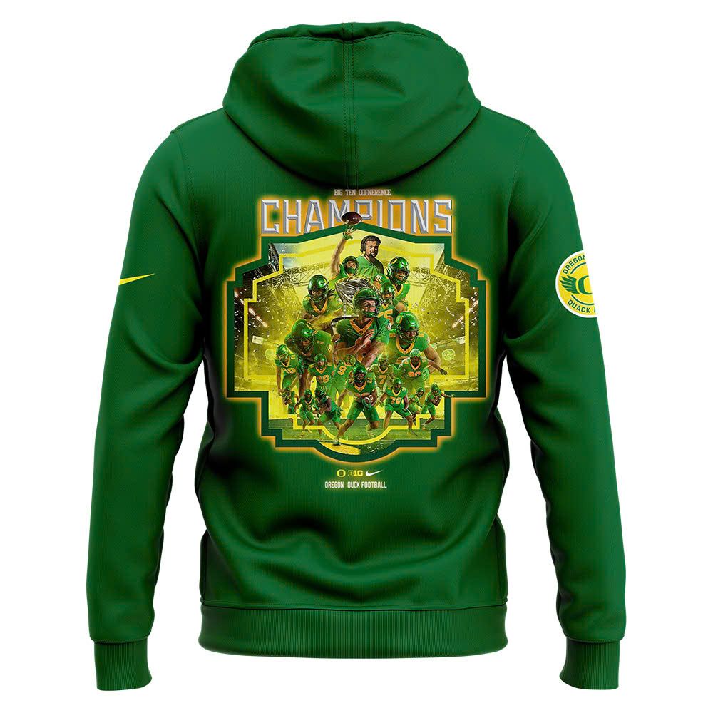 Men's Green Oregon Ducks 2024 Big Ten Football Conference Champions Hoodie - Famjoys Men's Green Oregon Ducks 2024 Big Ten Football Conference Champions Hoodie - Famjoys