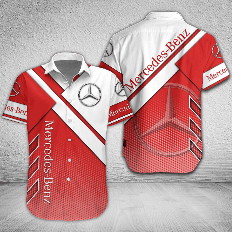 Mercedes-Benz Button Shirt Custom Name, Multicolor - Famjoys Mercedes-Benz Button Shirt Custom Name, Multicolor - Famjoys