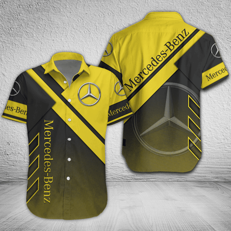 Mercedes-Benz Button Shirt Custom Name, Multicolor - Famjoys Mercedes-Benz Button Shirt Custom Name, Multicolor - Famjoys