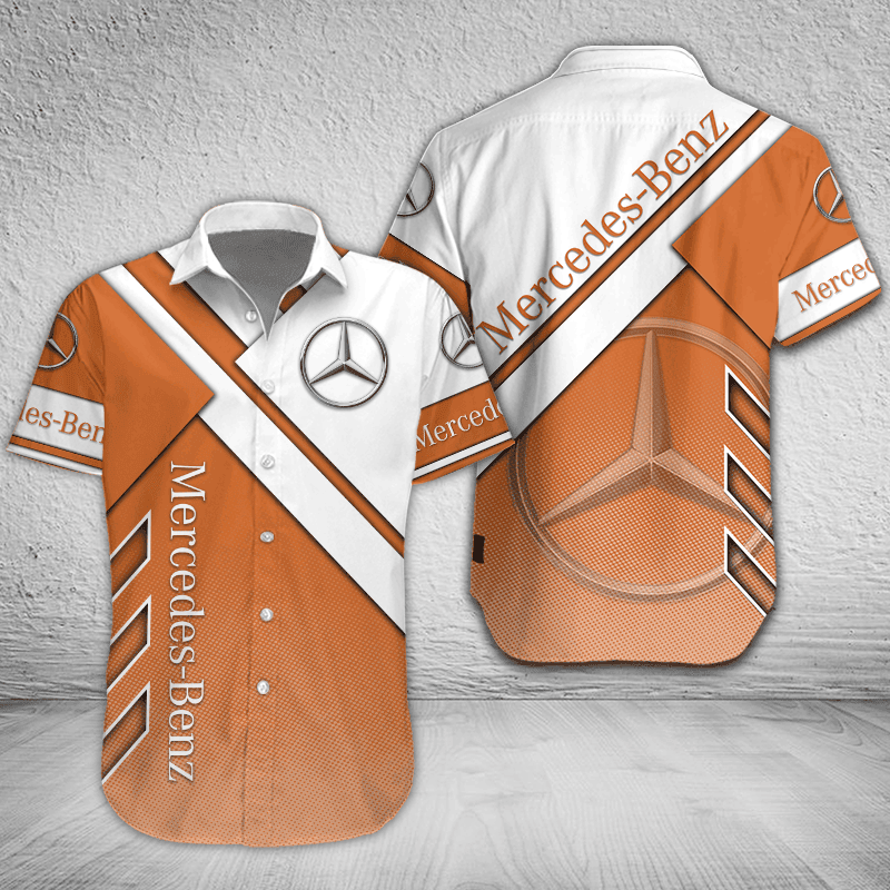 Mercedes-Benz Button Shirt Custom Name, Multicolor - Famjoys Mercedes-Benz Button Shirt Custom Name, Multicolor - Famjoys