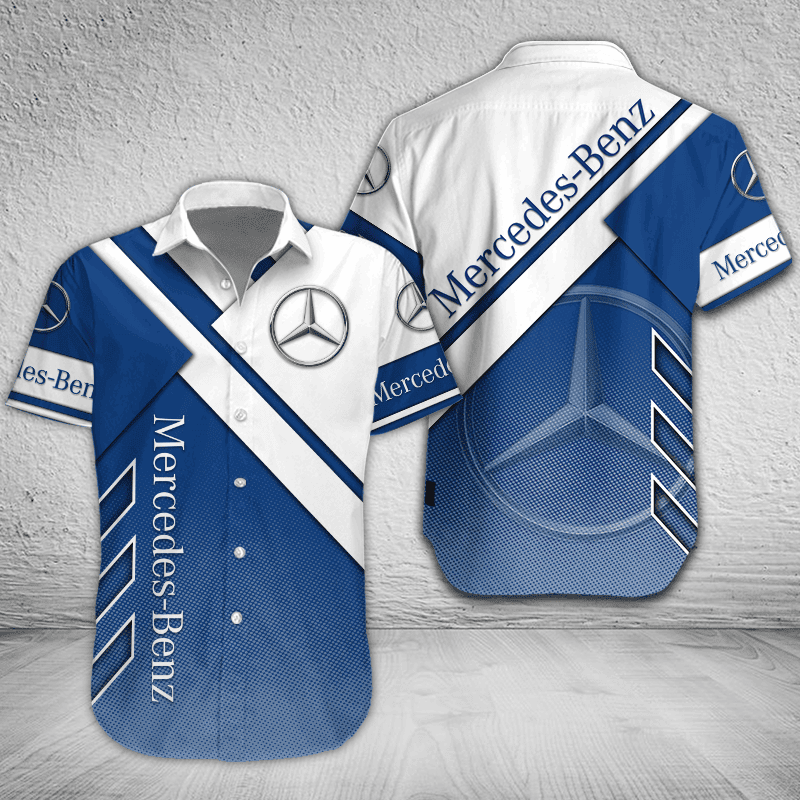 Mercedes-Benz Button Shirt Custom Name, Multicolor - Famjoys Mercedes-Benz Button Shirt Custom Name, Multicolor - Famjoys