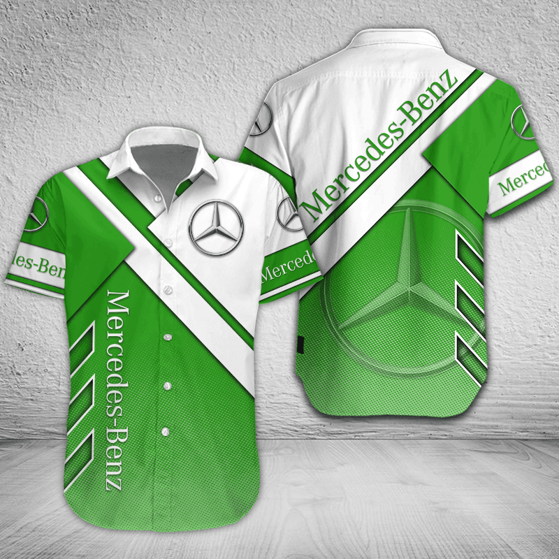 Mercedes-Benz Button Shirt Custom Name, Multicolor - Famjoys Mercedes-Benz Button Shirt Custom Name, Multicolor - Famjoys