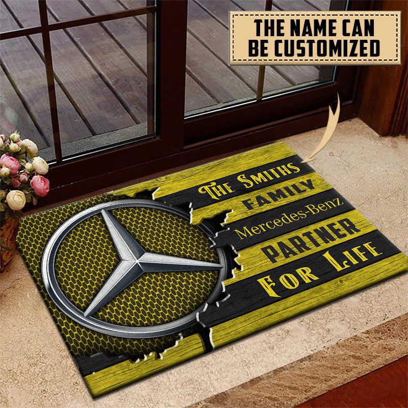 Mercedes-Benz Doormat Custom Name, Multicolor - Famjoys Mercedes-Benz Doormat Custom Name, Multicolor - Famjoys