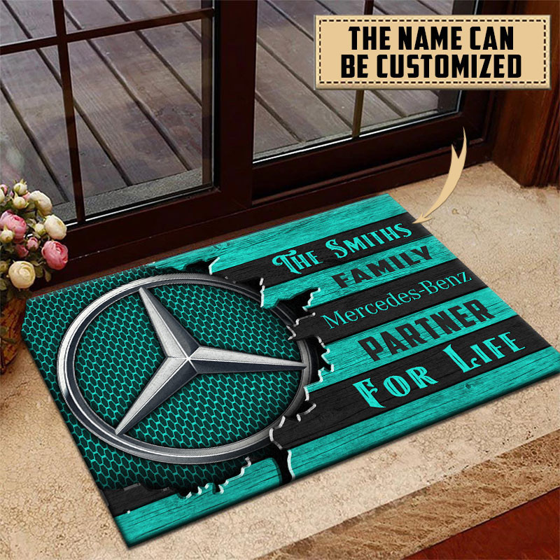 Mercedes-Benz Doormat Custom Name, Multicolor - Famjoys Mercedes-Benz Doormat Custom Name, Multicolor - Famjoys