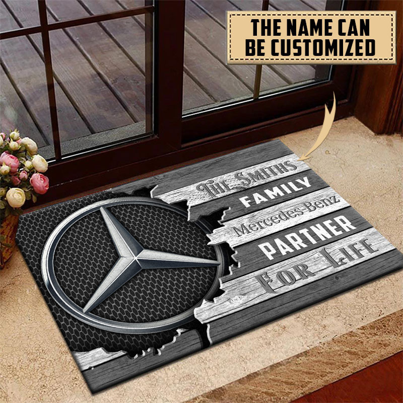 Mercedes-Benz Doormat Custom Name, Multicolor - Famjoys Mercedes-Benz Doormat Custom Name, Multicolor - Famjoys