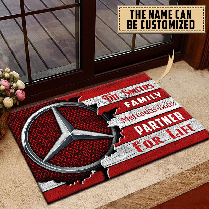 Mercedes-Benz Doormat Custom Name, Multicolor - Famjoys Mercedes-Benz Doormat Custom Name, Multicolor - Famjoys