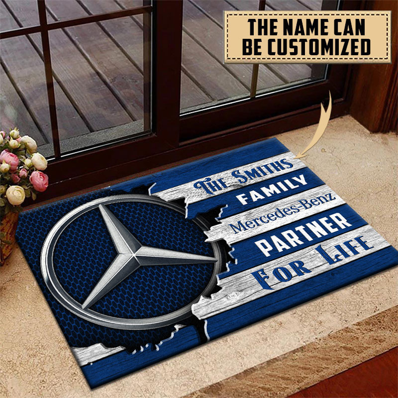 Mercedes-Benz Doormat Custom Name, Multicolor - Famjoys Mercedes-Benz Doormat Custom Name, Multicolor - Famjoys