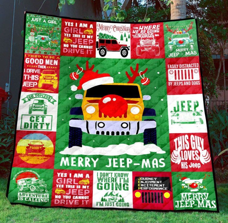 Merry Jeep-Mas Quilt Blanket
