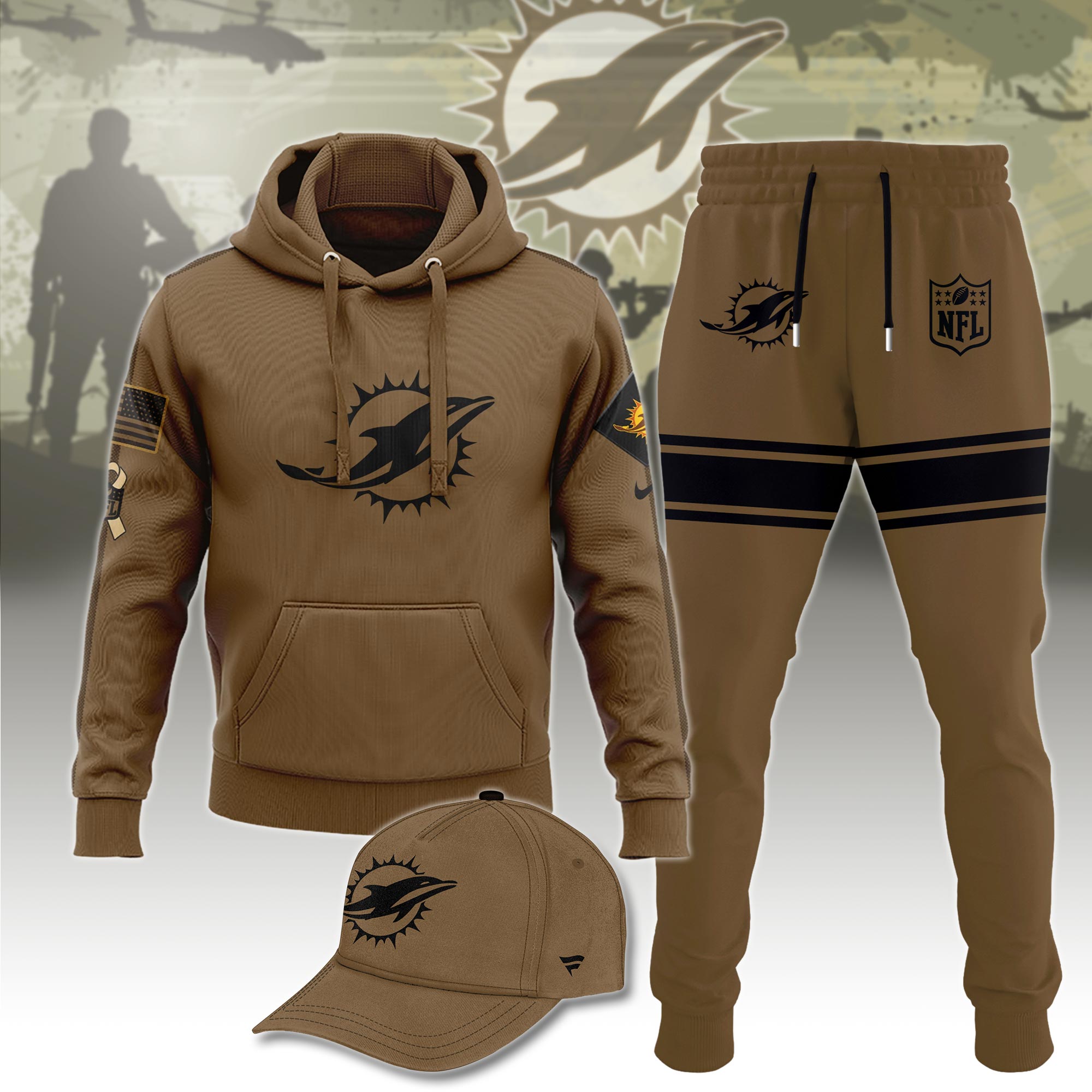 Miami Dolphin Veterans Hoodie - Famjoys Miami Dolphin Veterans Hoodie - Famjoys