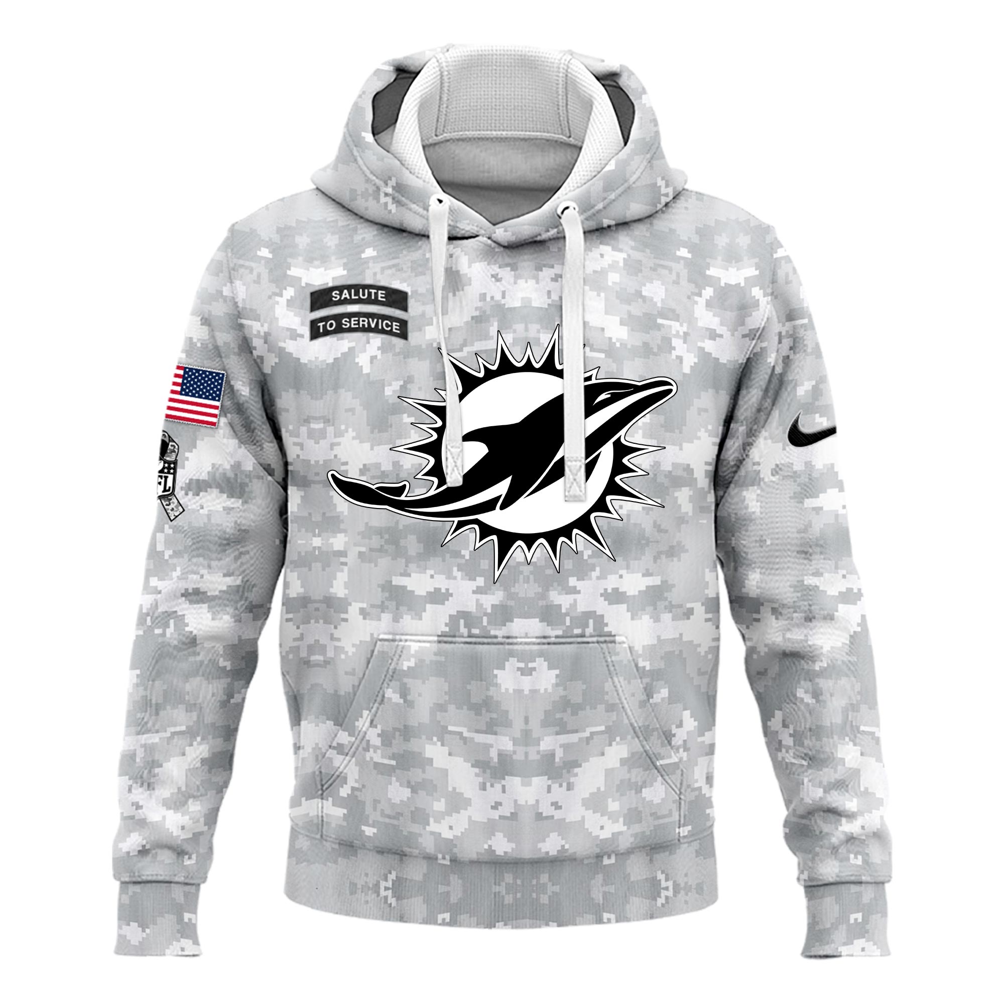 Miami Dolphins Arctic Camo Salute to Service Club Hoodie 2024 - Famjoys Miami Dolphins Arctic Camo Salute to Service Club Hoodie 2024 - Famjoys