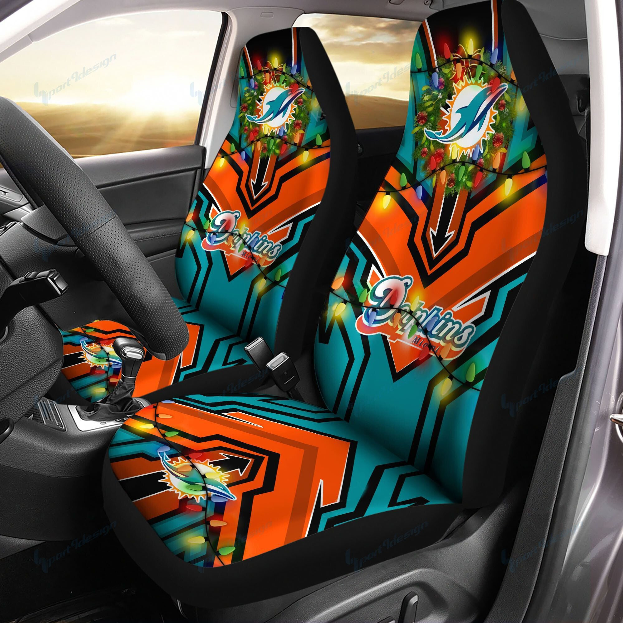 Miami Dolphins Car Seat Covers BG136 - Famjoys Miami Dolphins Car Seat Covers BG136 - Famjoys
