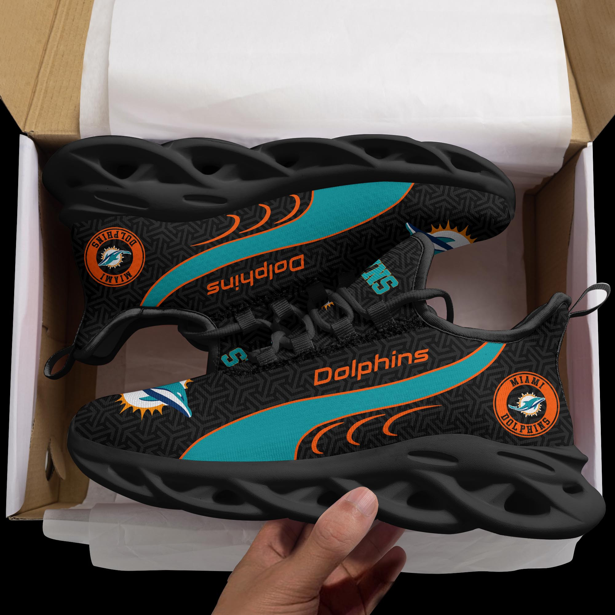 Miami Dolphins Clunky Shoes T-42107 - Famjoys Miami Dolphins Clunky Shoes T-42107 - Famjoys
