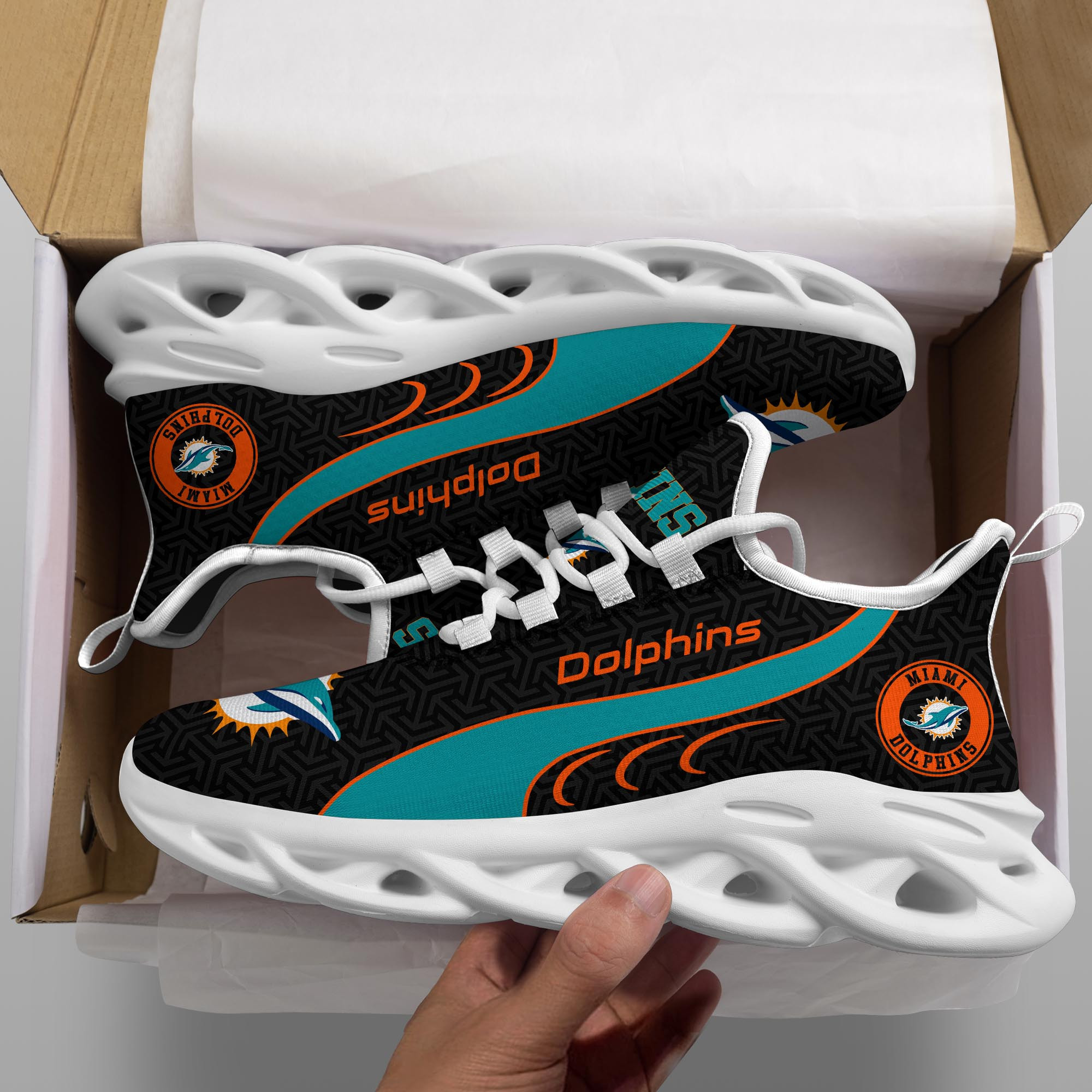 Miami Dolphins Clunky Shoes T-42107 - Famjoys Miami Dolphins Clunky Shoes T-42107 - Famjoys