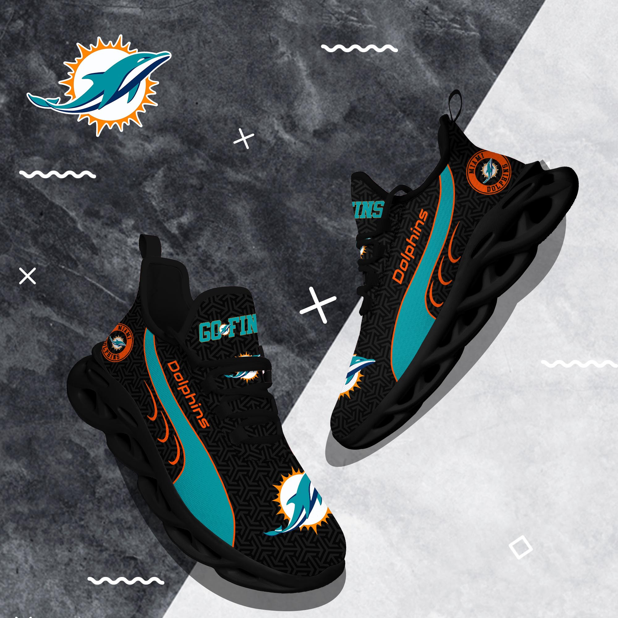 Miami Dolphins Clunky Shoes T-42107 - Famjoys Miami Dolphins Clunky Shoes T-42107 - Famjoys