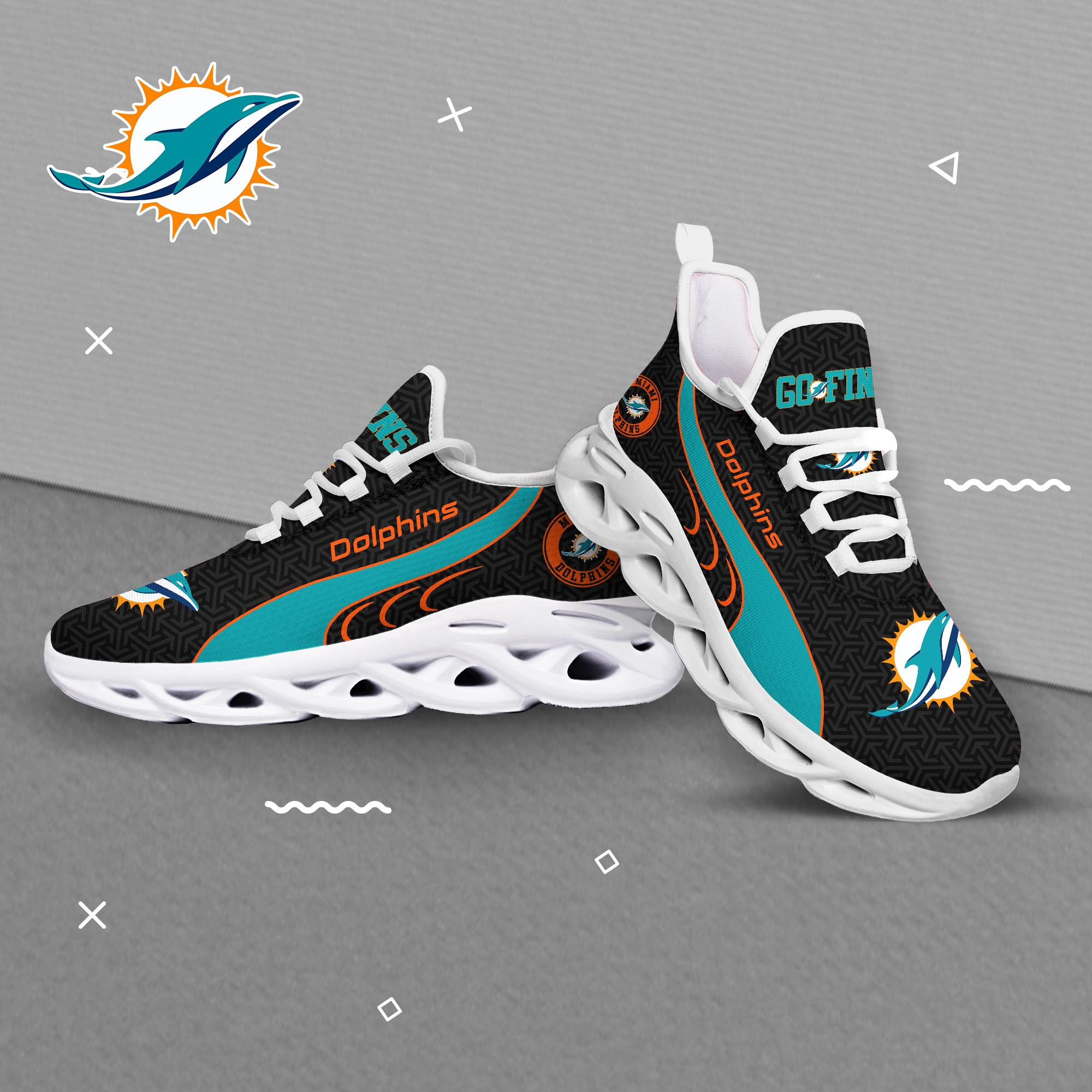 Miami Dolphins Clunky Shoes T-42107 - Famjoys Miami Dolphins Clunky Shoes T-42107 - Famjoys