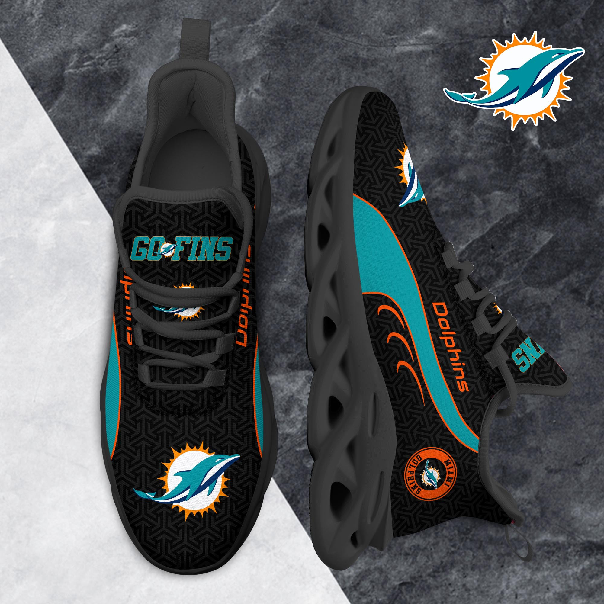 Miami Dolphins Clunky Shoes T-42107 - Famjoys Miami Dolphins Clunky Shoes T-42107 - Famjoys