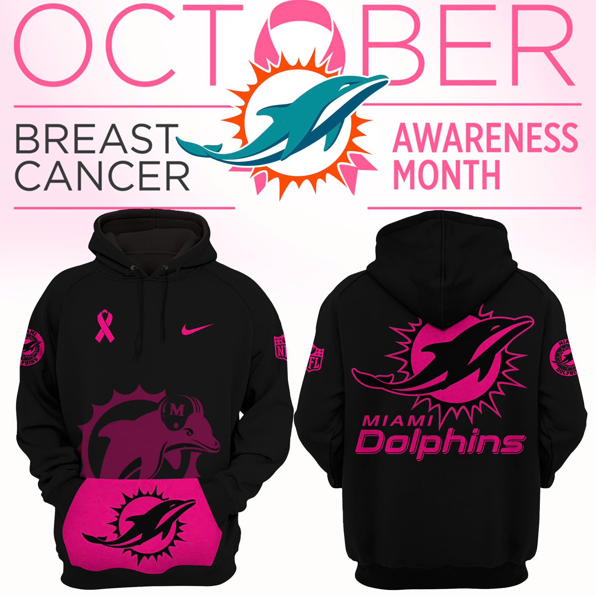 Miami Dolphins Crucial Catch Club Pullover Hoodie - Famjoys Miami Dolphins Crucial Catch Club Pullover Hoodie - Famjoys