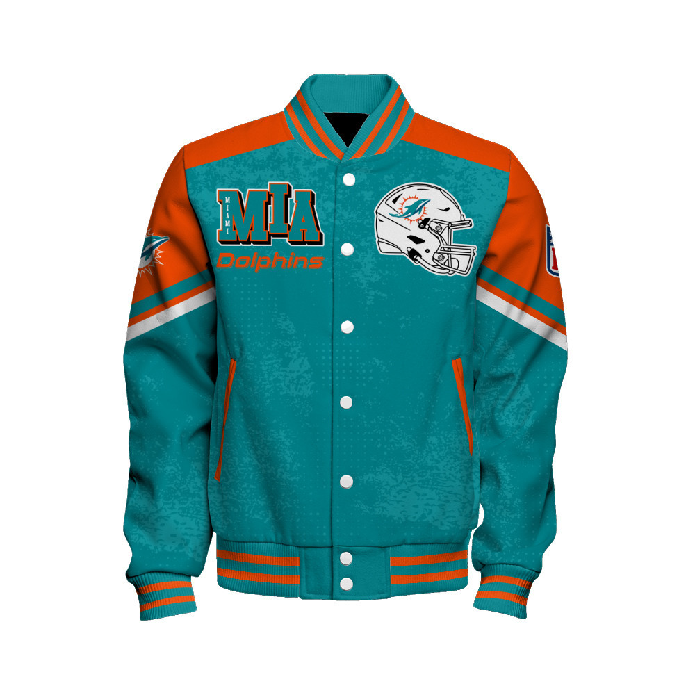 Miami Dolphins - Immortal Style Unisex Varsity Jacket - Famjoys Miami Dolphins - Immortal Style Unisex Varsity Jacket - Famjoys