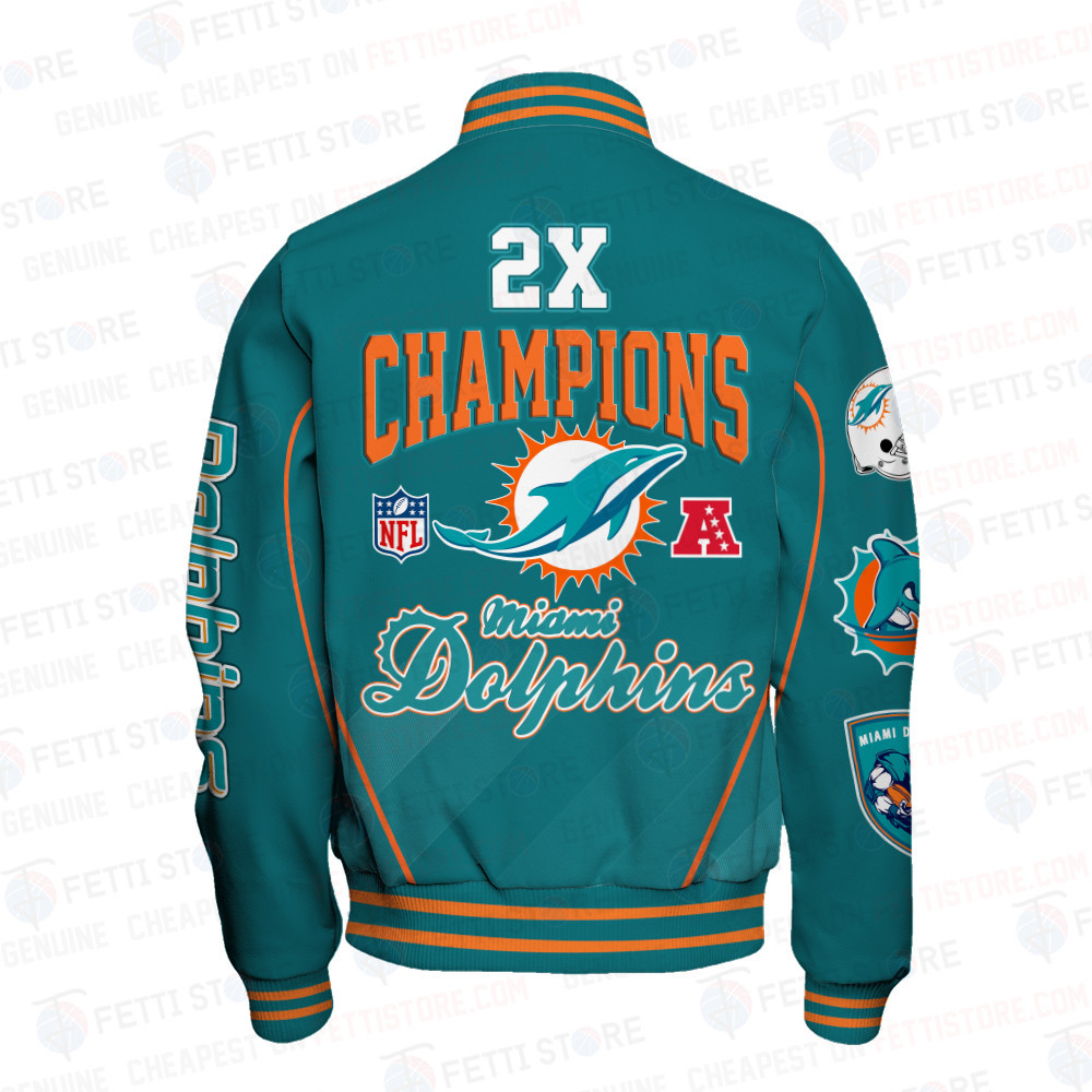 Miami Dolphins National Football League Champions Varsity Jacket - Famjoys Miami Dolphins National Football League Champions Varsity Jacket - Famjoys