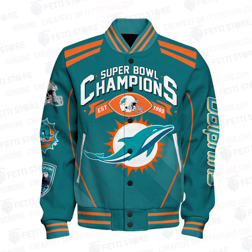 Miami Dolphins National Football League Champions Varsity Jacket - Famjoys Miami Dolphins National Football League Champions Varsity Jacket - Famjoys