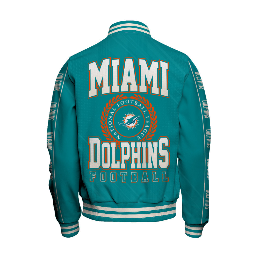 Miami Dolphins - Personality, Outstanding Unisex Varsity Jacket - Famjoys Miami Dolphins - Personality, Outstanding Unisex Varsity Jacket - Famjoys