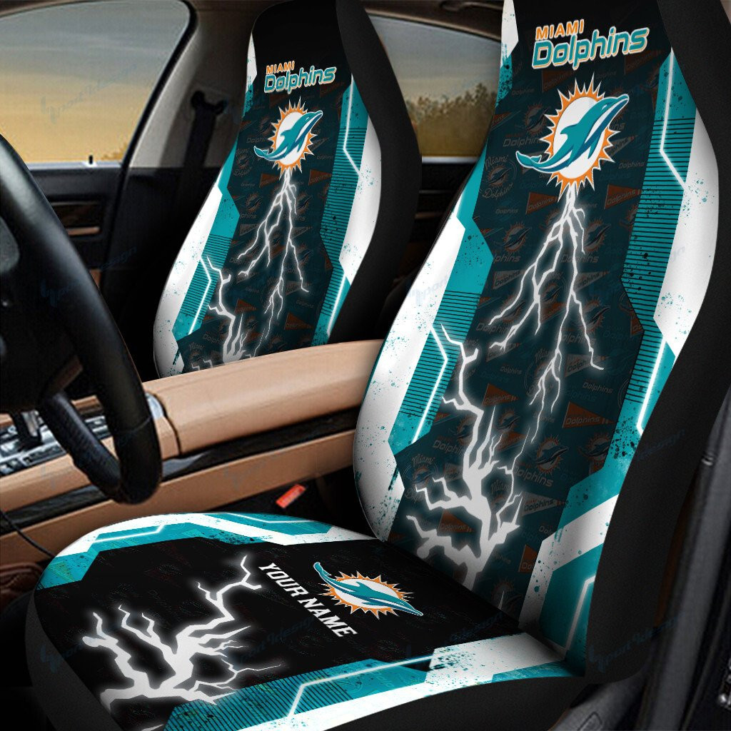 Miami Dolphins Personalized Car Seat Covers BG349 - Famjoys Miami Dolphins Personalized Car Seat Covers BG349 - Famjoys