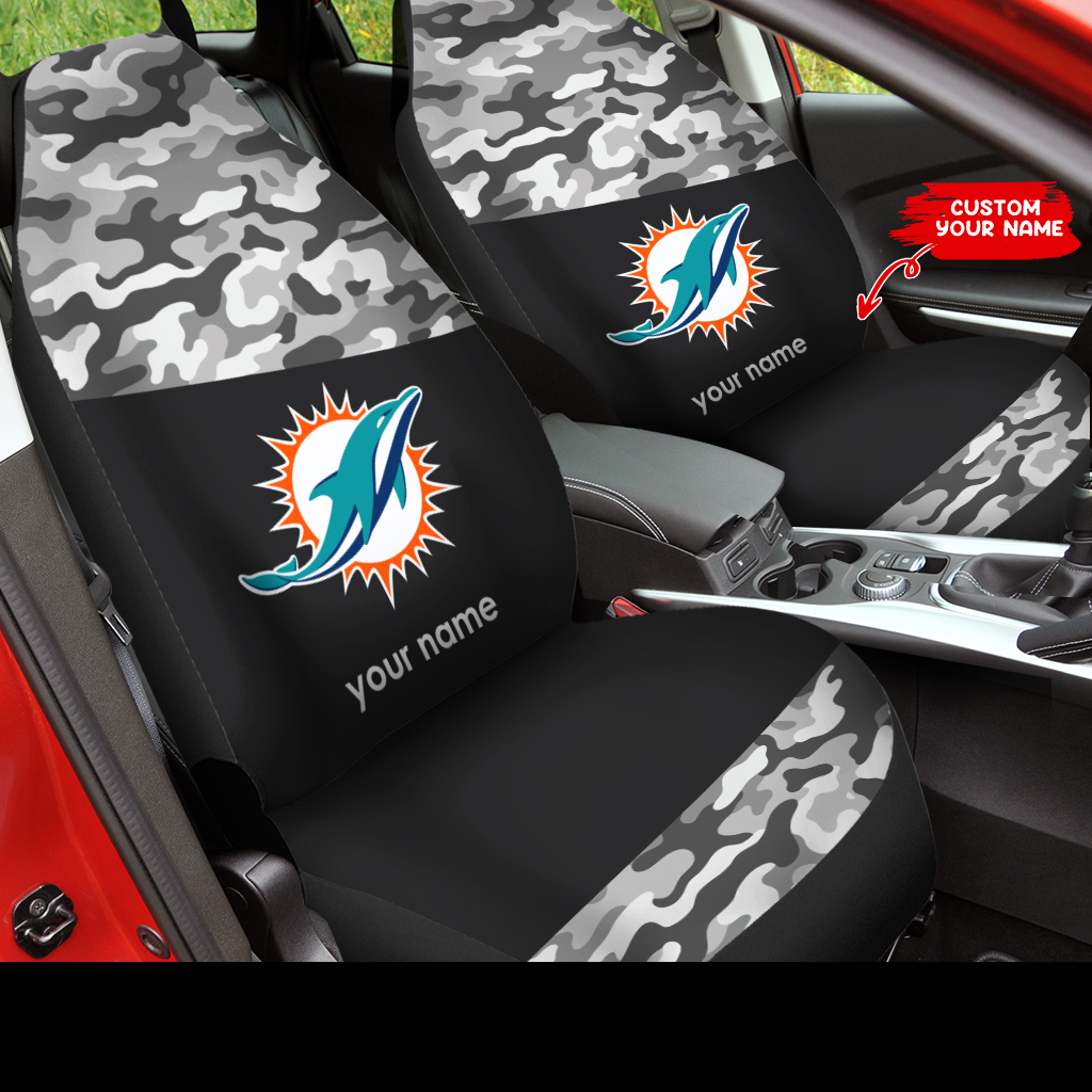 Miami Dolphins Personalized Car Seat Covers BGCSC675 - Famjoys Miami Dolphins Personalized Car Seat Covers BGCSC675 - Famjoys