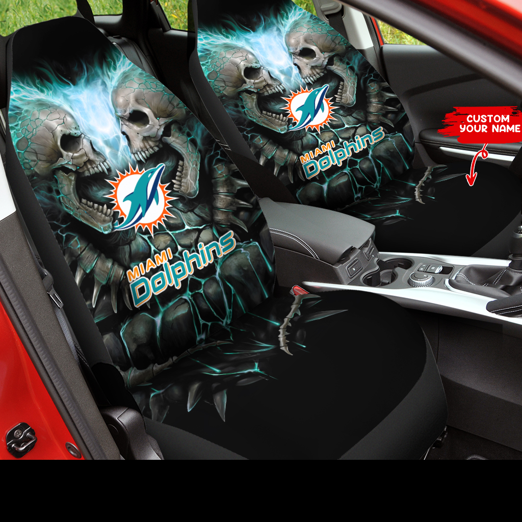 Miami Dolphins Personalized Car Seat Covers BGCSC705 - Famjoys Miami Dolphins Personalized Car Seat Covers BGCSC705 - Famjoys