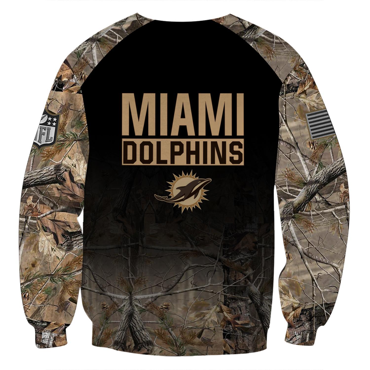 Miami Dolphins Personalized Hunting Camo Hoodie,T-Shirt, Sweatshirt, Zipper - Famjoys Miami Dolphins Personalized Hunting Camo Hoodie,T-Shirt, Sweatshirt, Zipper - Famjoys