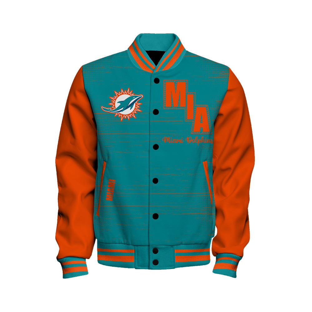 Miami Dolphins - Proud Of The Shirt Unisex Varsity Jacket - Famjoys Miami Dolphins - Proud Of The Shirt Unisex Varsity Jacket - Famjoys