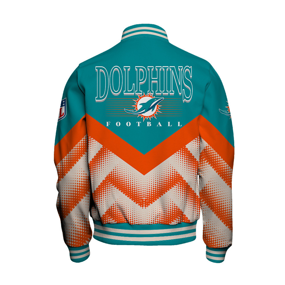 Miami Dolphins - We Are One Unisex Varsity Jacket - Famjoys Miami Dolphins - We Are One Unisex Varsity Jacket - Famjoys
