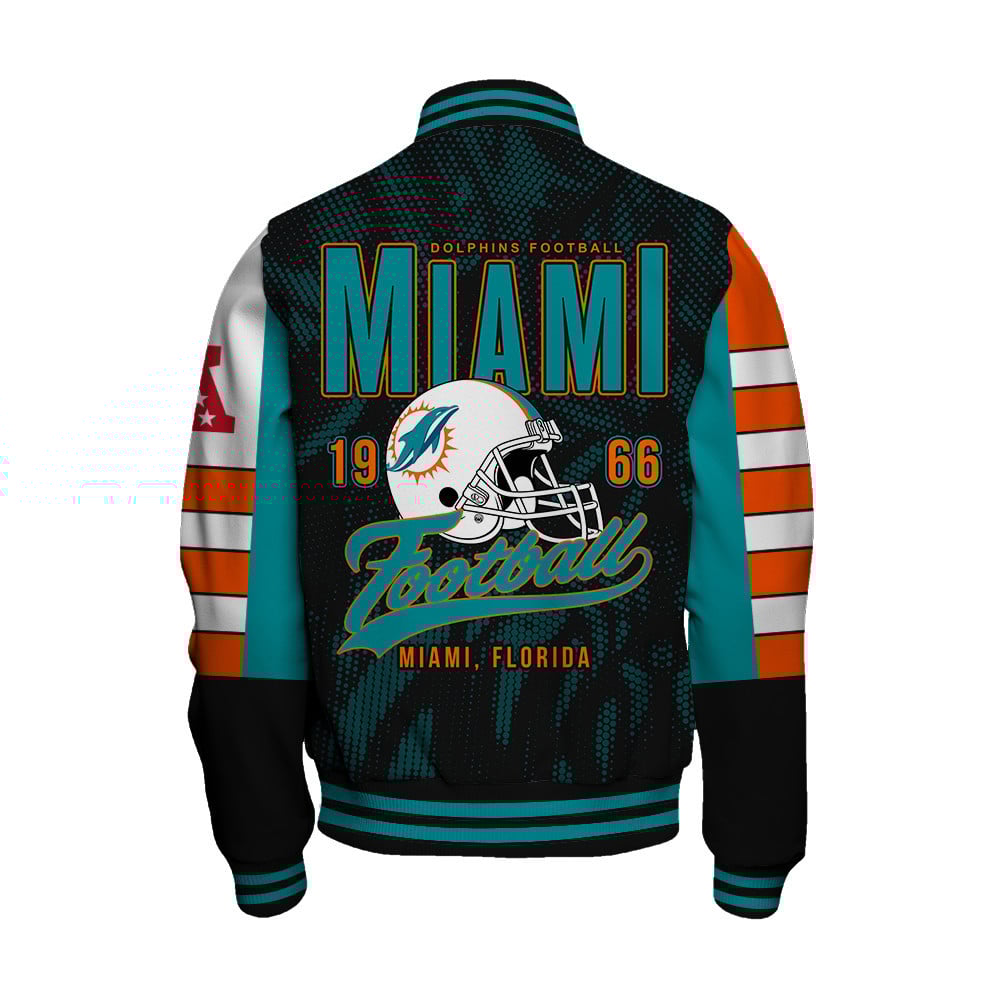 Miami Dolphins - Wear Your Passion Unisex Varsity Jacket - Famjoys Miami Dolphins - Wear Your Passion Unisex Varsity Jacket - Famjoys