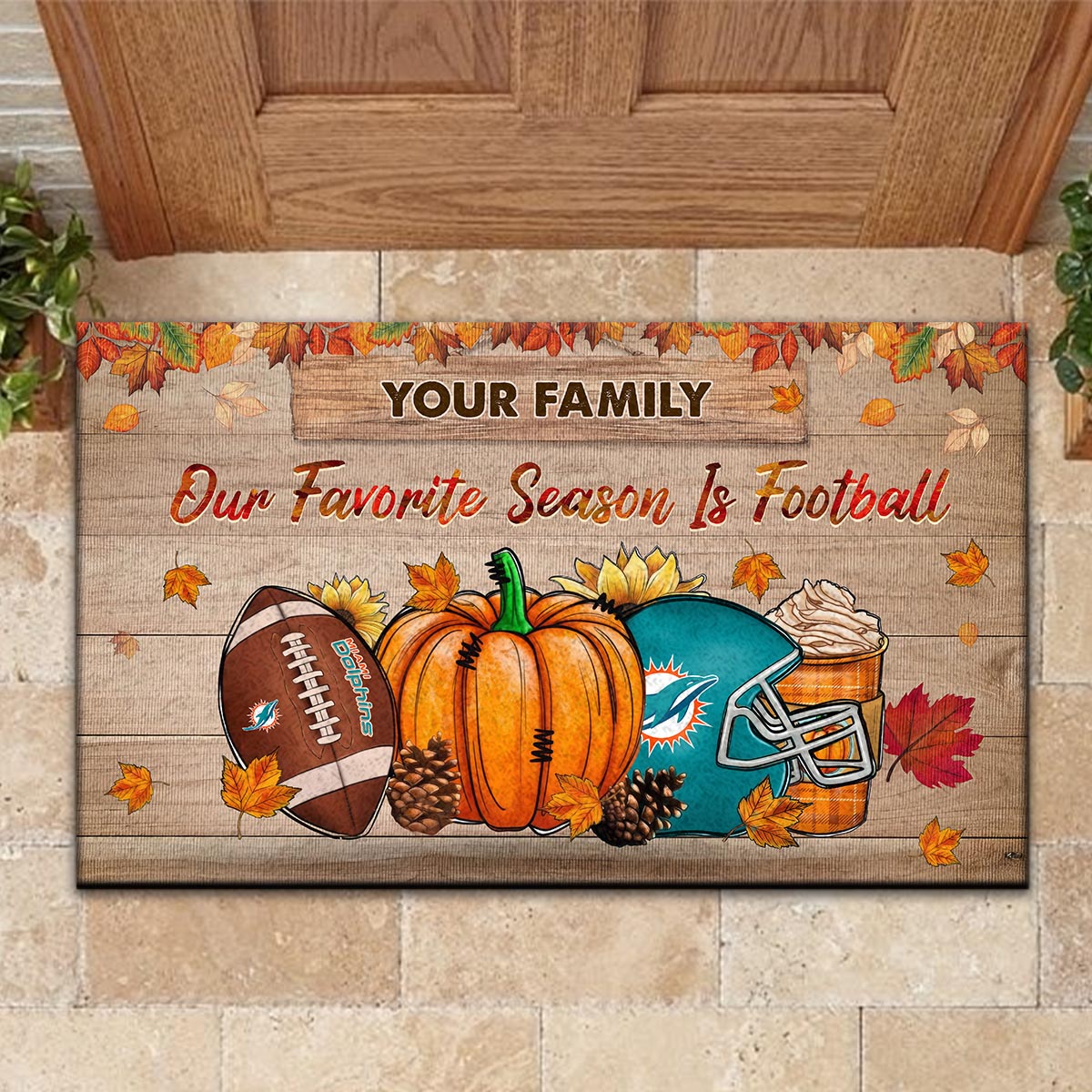 Miami DolphinsOur Favorite Season is Football Doormat - Famjoys Miami DolphinsOur Favorite Season is Football Doormat - Famjoys