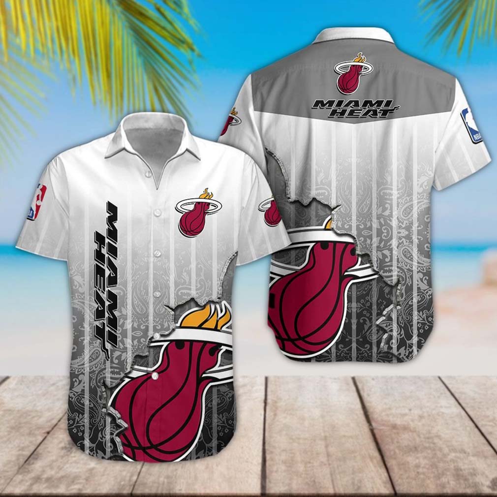Miami Heat Baseketball Hawaii Beach Shirt Button Down Hawaiian Shirt - Famjoys Miami Heat Baseketball Hawaii Beach Shirt Button Down Hawaiian Shirt - Famjoys