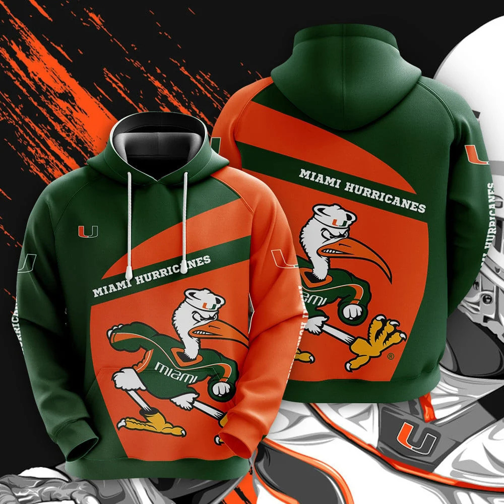 Miami Hurricanes 3D Hoodie, Zip Hoodie - Famjoys Miami Hurricanes 3D Hoodie, Zip Hoodie - Famjoys