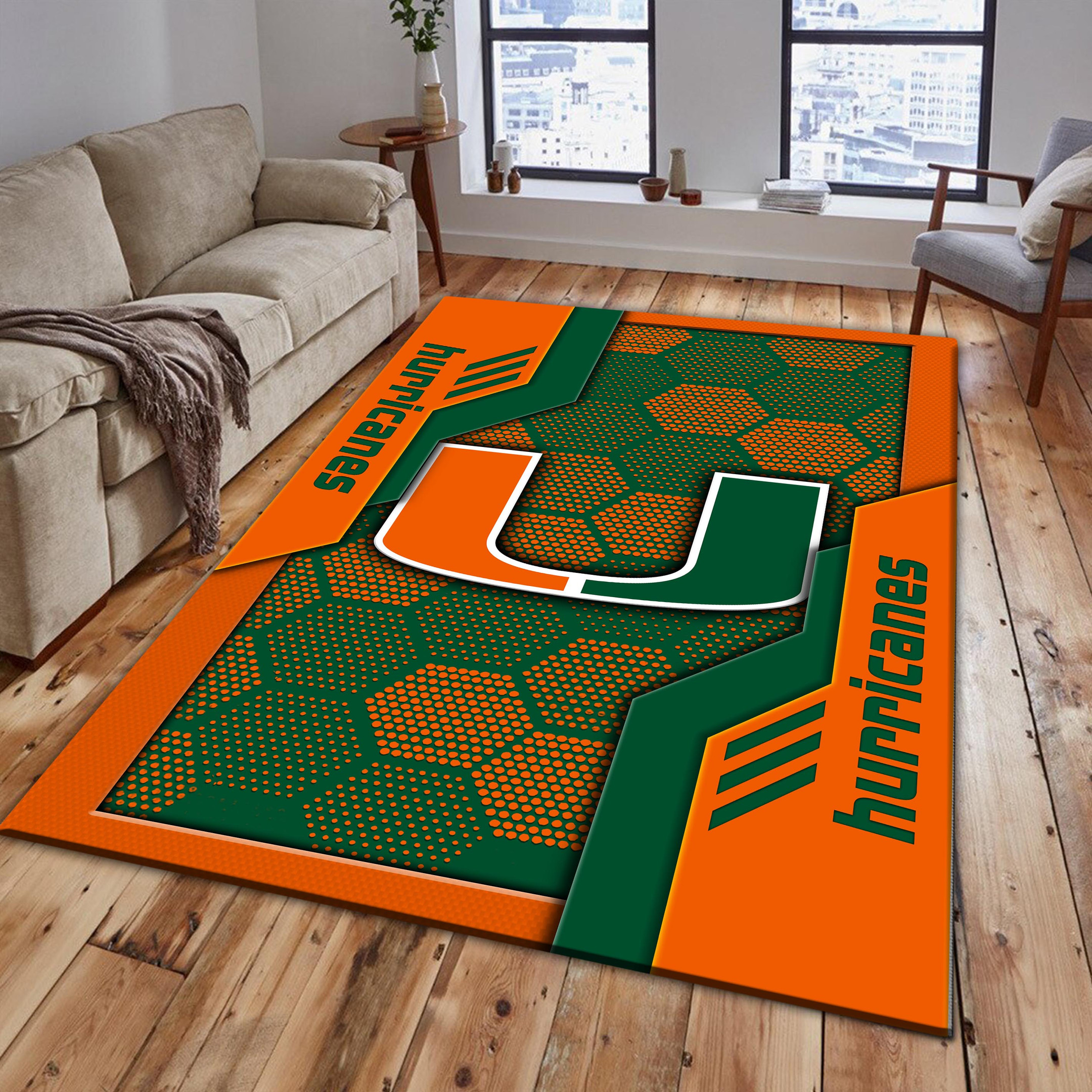 Miami Hurricanes Area Rugs 3808