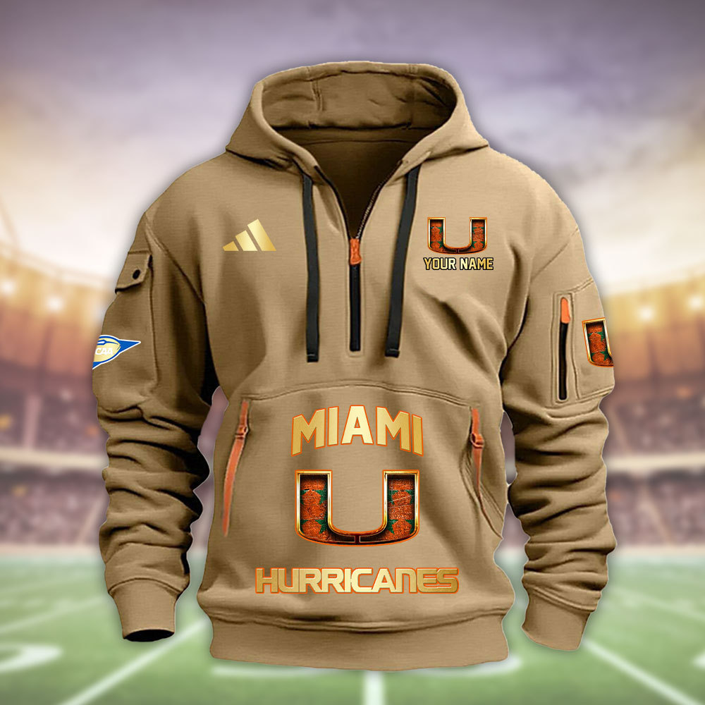 Miami hurricanes Heavy Hoodie Set - Famjoys Miami hurricanes Heavy Hoodie Set - Famjoys