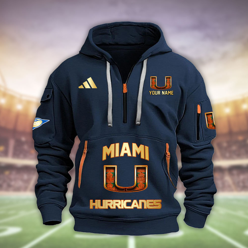Miami hurricanes Heavy Hoodie Set - Famjoys Miami hurricanes Heavy Hoodie Set - Famjoys
