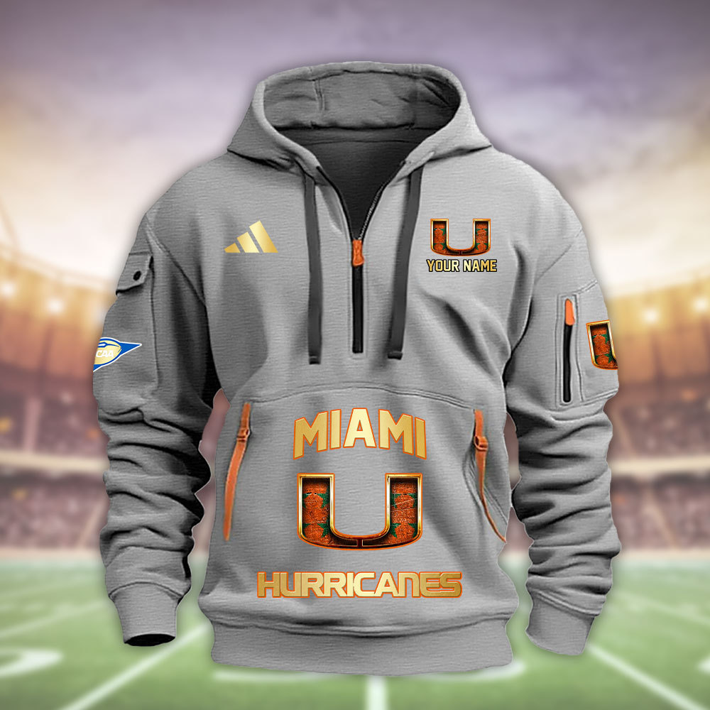 Miami hurricanes Heavy Hoodie Set - Famjoys Miami hurricanes Heavy Hoodie Set - Famjoys