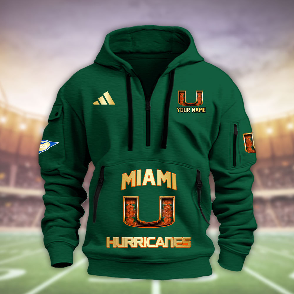 Miami hurricanes Heavy Hoodie Set - Famjoys Miami hurricanes Heavy Hoodie Set - Famjoys