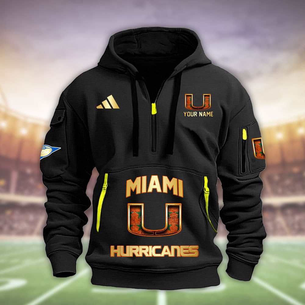 Miami hurricanes Heavy Hoodie Set - Famjoys Miami hurricanes Heavy Hoodie Set - Famjoys
