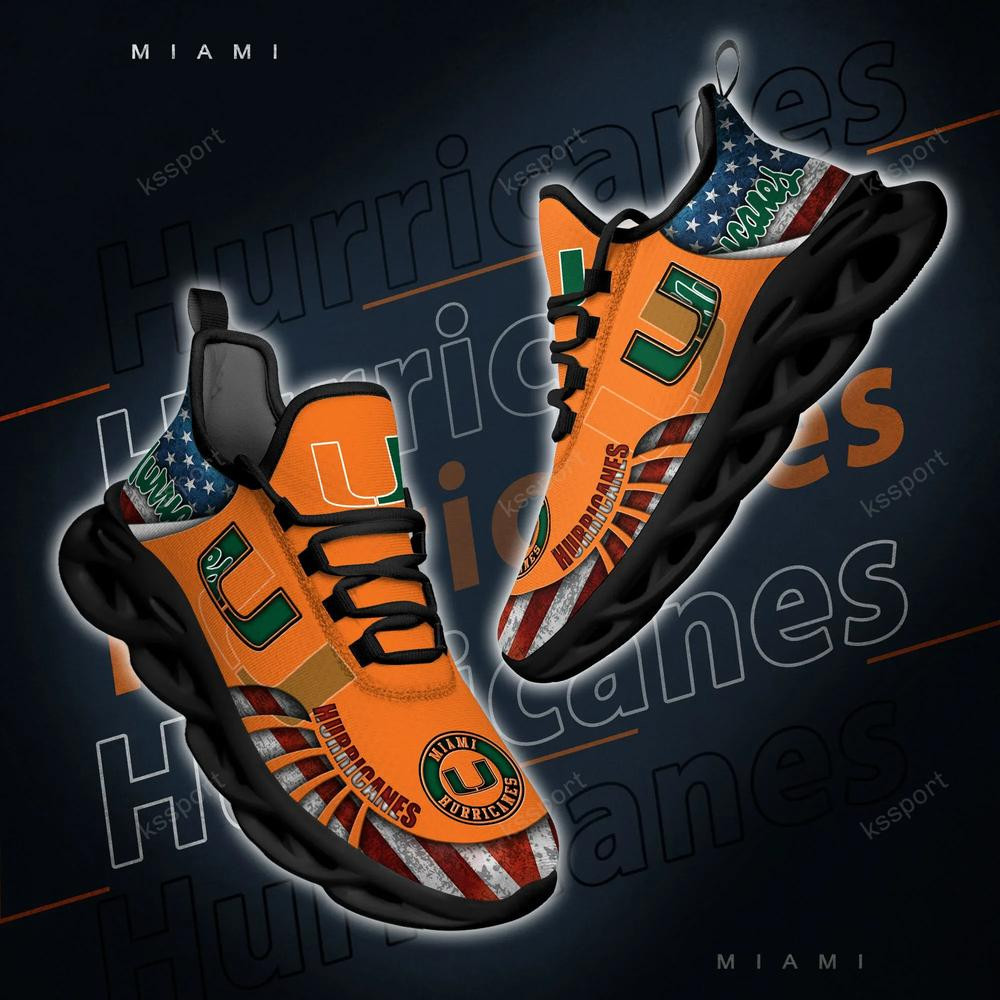 Miami Hurricanes Max Soul Clunky Shoes - Famjoys Miami Hurricanes Max Soul Clunky Shoes - Famjoys