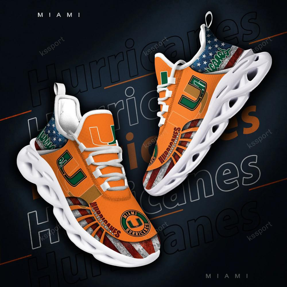 Miami Hurricanes Max Soul Clunky Shoes - Famjoys Miami Hurricanes Max Soul Clunky Shoes - Famjoys