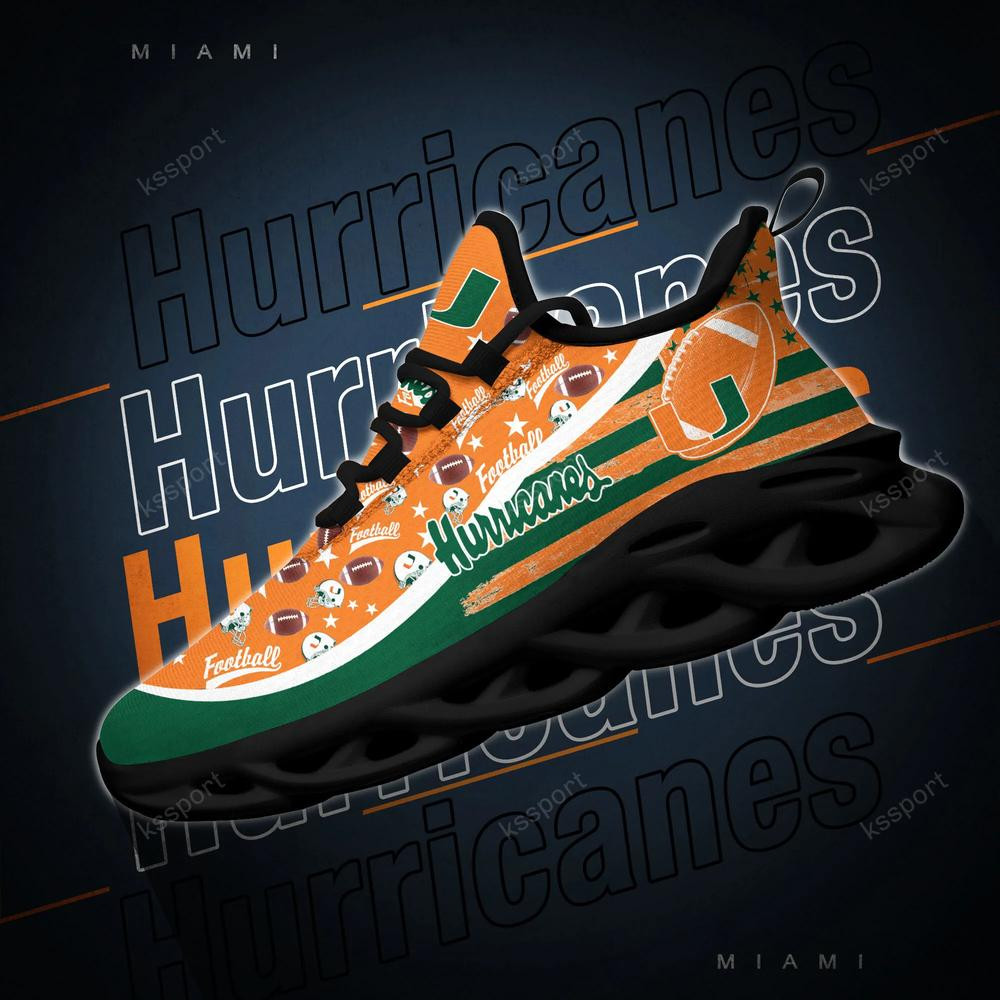 Miami Hurricanes Max Soul Clunky Sneakers - Famjoys Miami Hurricanes Max Soul Clunky Sneakers - Famjoys