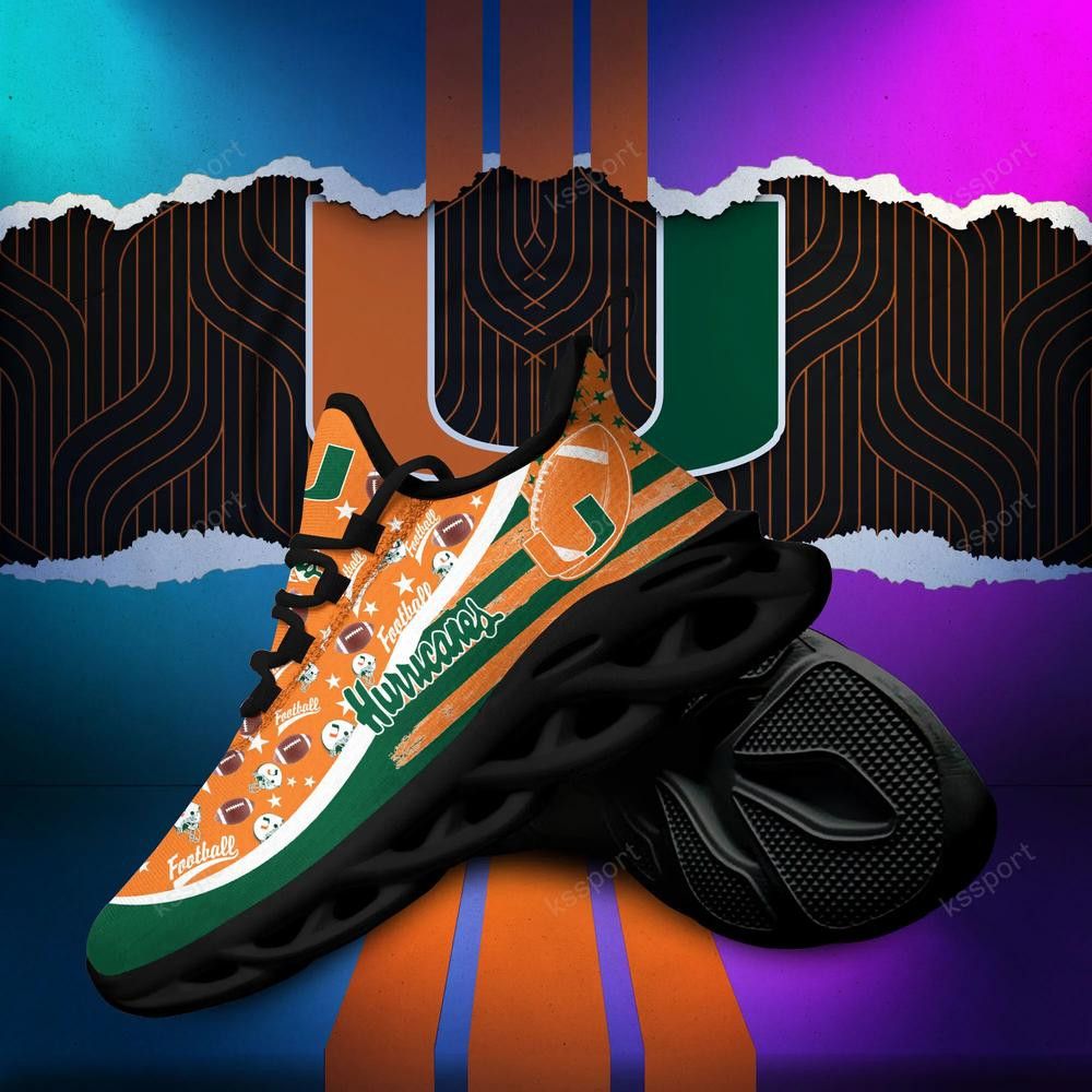 Miami Hurricanes Max Soul Clunky Sneakers - Famjoys Miami Hurricanes Max Soul Clunky Sneakers - Famjoys