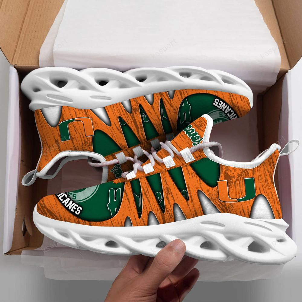 Miami Hurricanes Max Soul Shoes, Running Sneakers - Famjoys Miami Hurricanes Max Soul Shoes, Running Sneakers - Famjoys