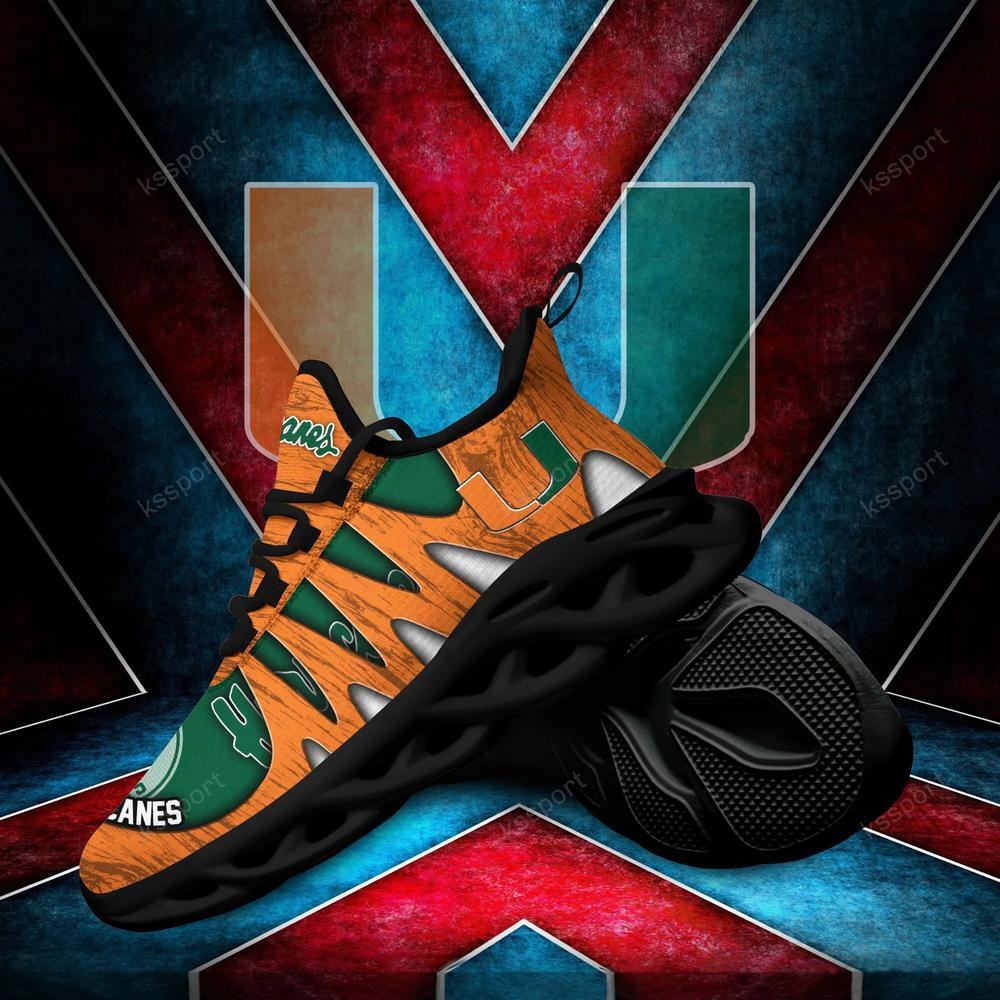 Miami Hurricanes Max Soul Shoes, Running Sneakers - Famjoys Miami Hurricanes Max Soul Shoes, Running Sneakers - Famjoys
